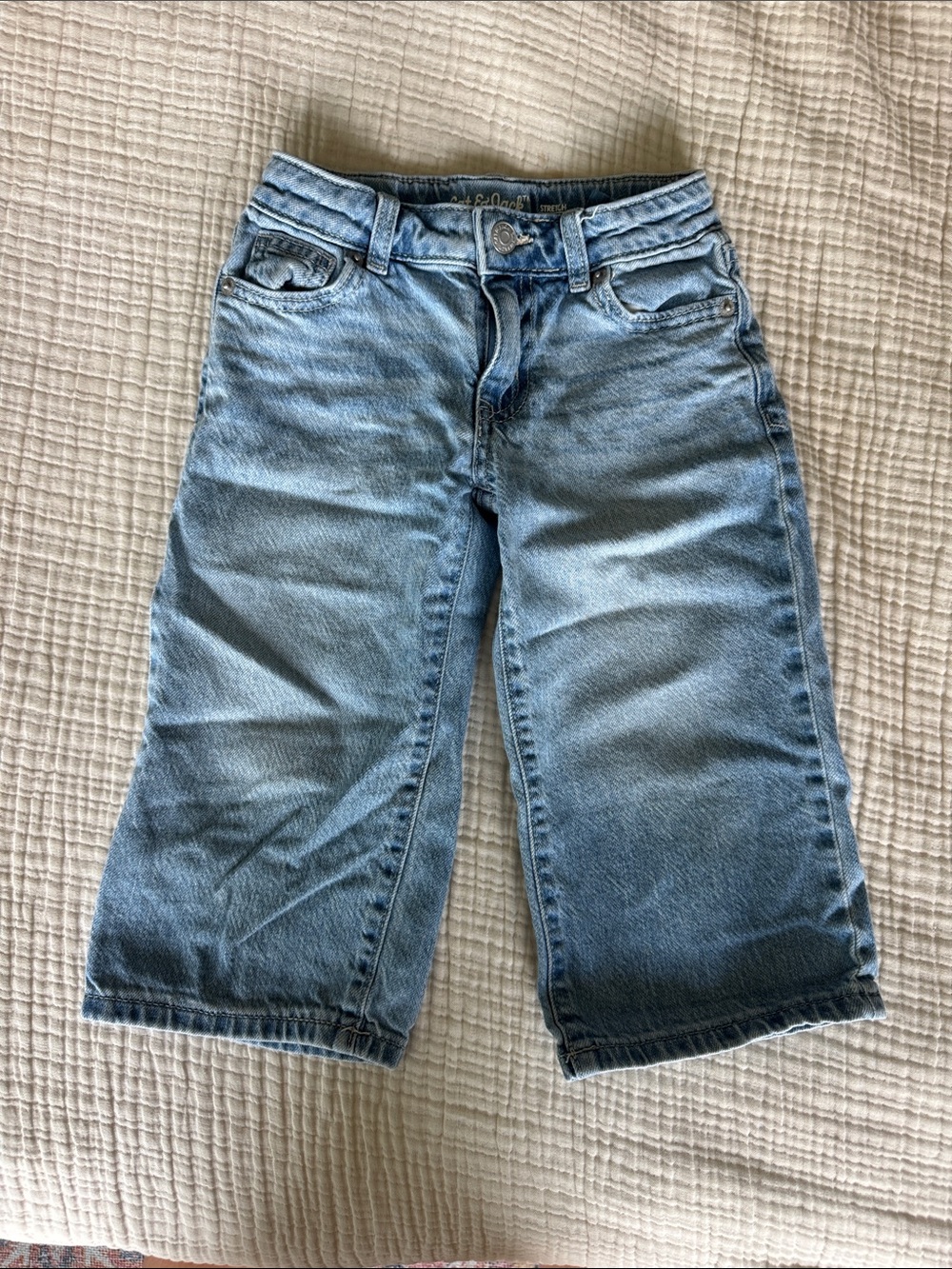 Light Wash Kids Wide Leg Jeans Size 4